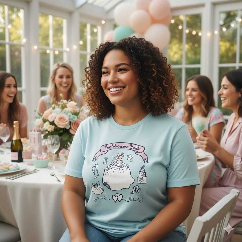 Bride Cinderella Sky Blue Tee